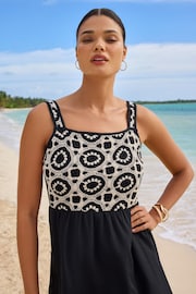 Lipsy Black/White Crochet Mix Cami Holiday Shop Maxi Dress - Image 4 of 4