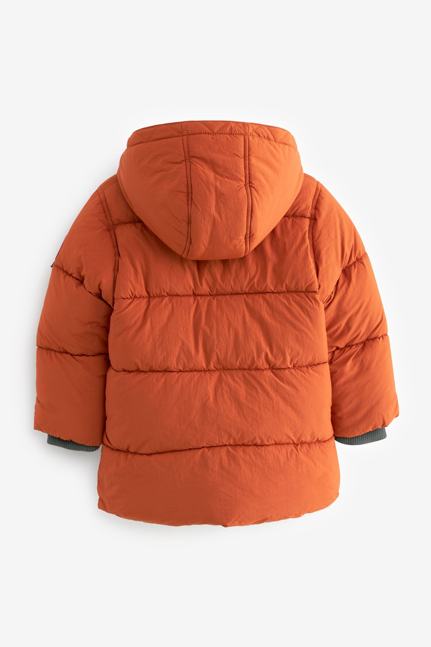 Buy Rust Brown Borg Fleece Lined Shower Resistant Hooded Padded Coat 3mths 7yrs from the Next UK online shop