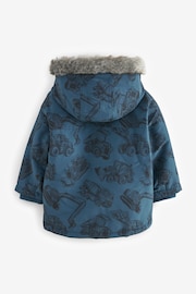 Navy Faux Fur Hood Parka (3mths-7yrs) - Image 6 of 11
