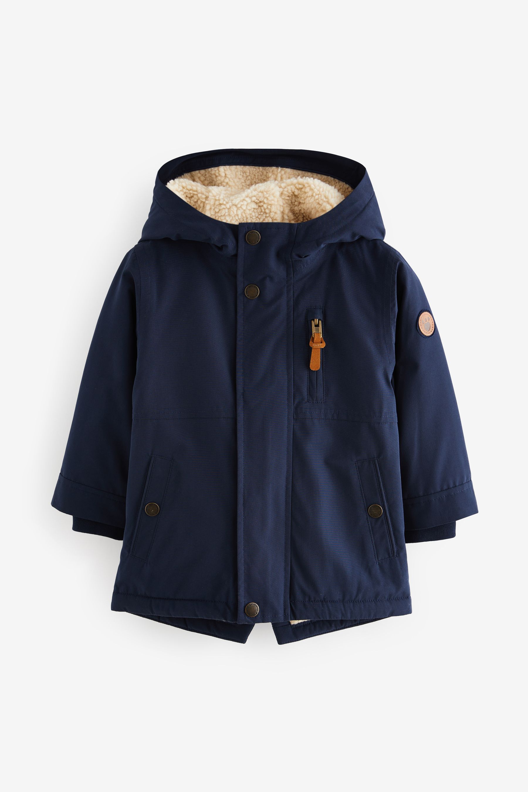 Buy Navy Waterproof Borg Fleece Lined Parka 3mths 7yrs from the Next UK online shop