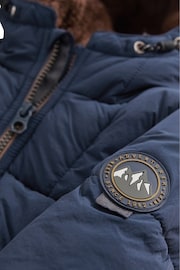 Navy Borg Lined Padded Coat (3mths-7yrs) - Image 11 of 12