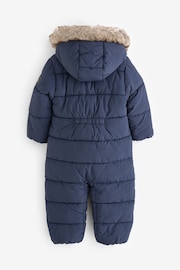 Navy Plain Shower Resistant Snowsuit (3mths-7yrs) - Image 2 of 7