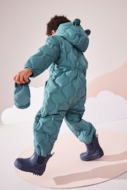 Light Blue Onion Quilt Plain Shower Resistant Snowsuit (3mths-7yrs) - Image 3 of 10