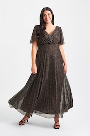 Scarlett & Jo Chocolate Brown Paisley Isabelle Angel Sleeve Maxi Dress - Image 1 of 4