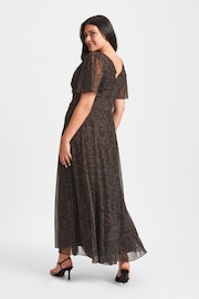 Scarlett & Jo Chocolate Brown Paisley Isabelle Angel Sleeve Maxi Dress - Image 2 of 4