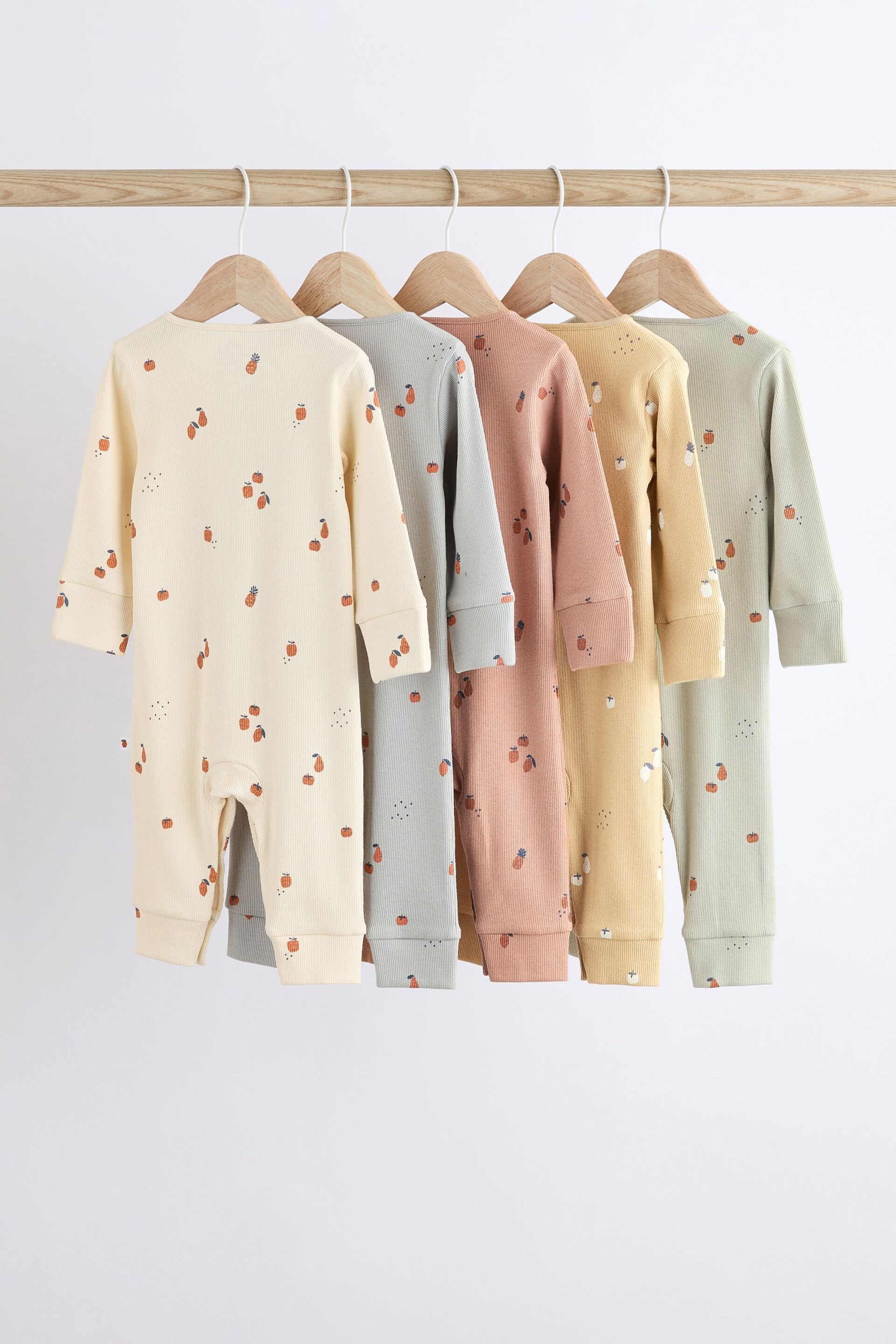 Green/Orange Baby Footless Sleepsuits 5 Pack (0mths-3yrs) - Image 2 of 12