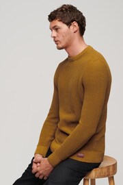 Superdry Musturd Yellow Textured Crew Knit Jumper - Image 3 of 6