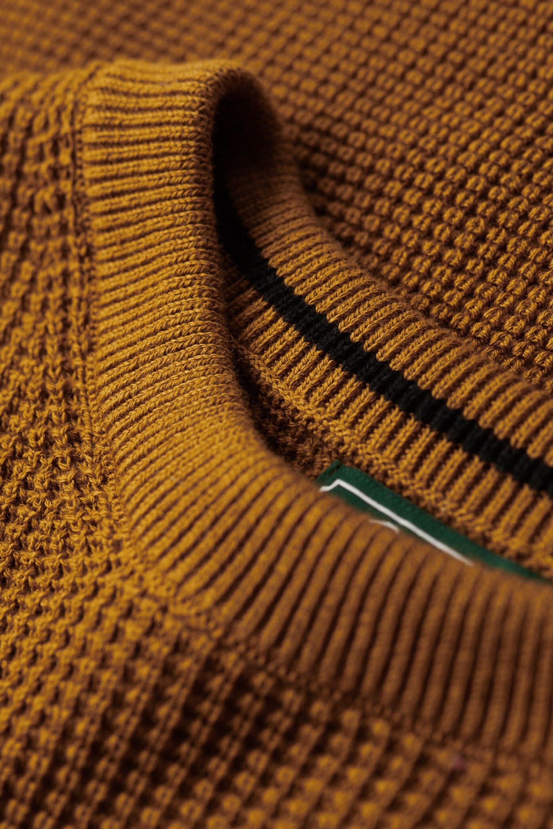 Superdry Musturd Yellow Textured Crew Knit Jumper - Image 5 of 6