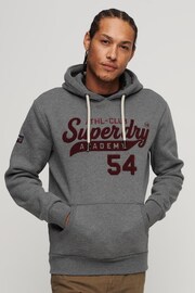 Superdry Dark Grey Athletic Script Graphic Hoodie - Image 1 of 6