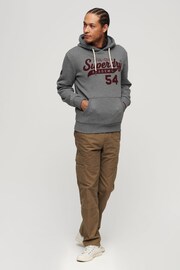 Superdry Dark Grey Athletic Script Graphic Hoodie - Image 3 of 6