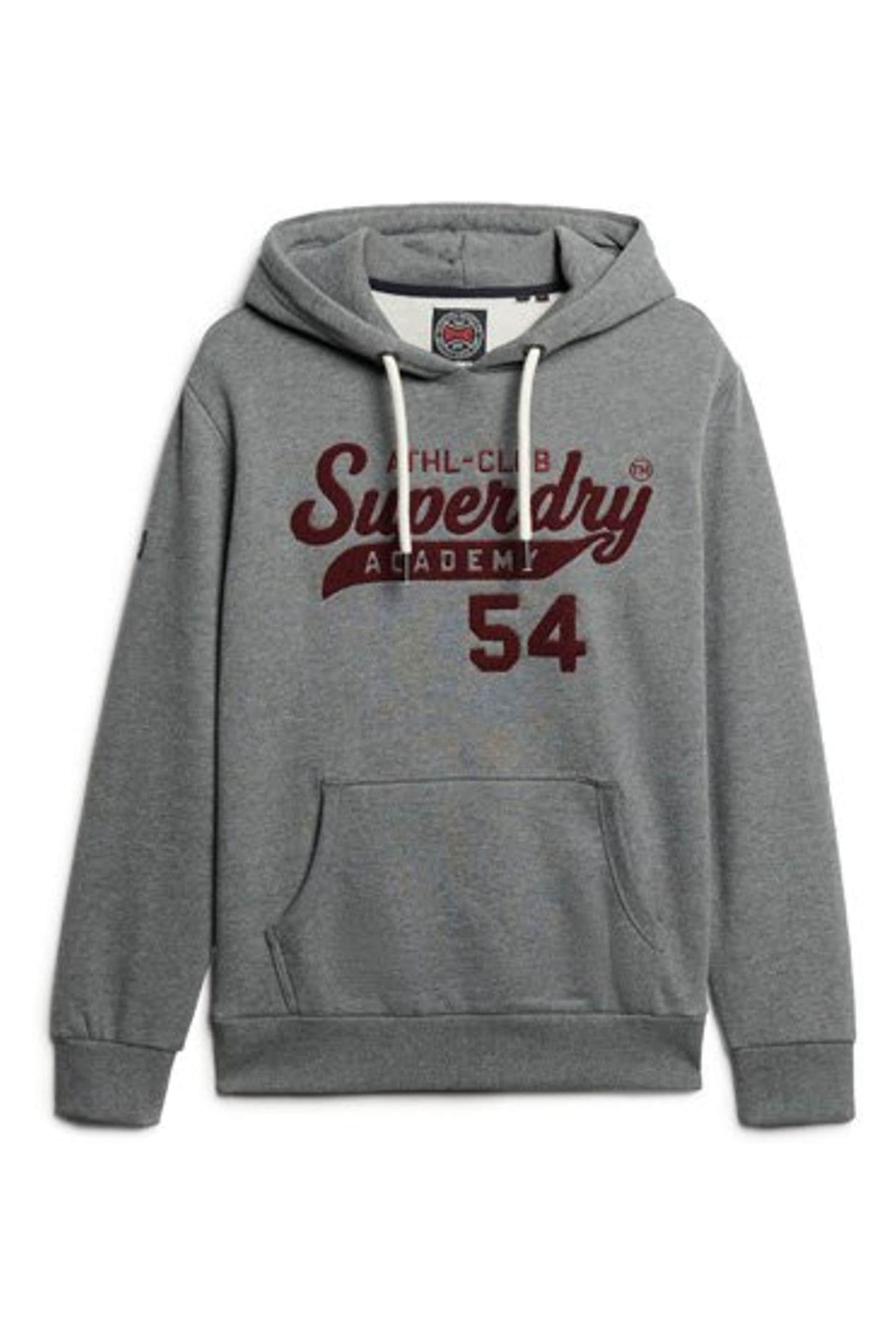 Superdry Dark Grey Athletic Script Graphic Hoodie - Image 4 of 6