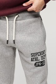 Superdry Grey Athletic College Logo Joggers - Image 4 of 6