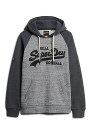 Superdry Black Grey Athletic Vintage Logo Raglan Hoodies - Image 4 of 6