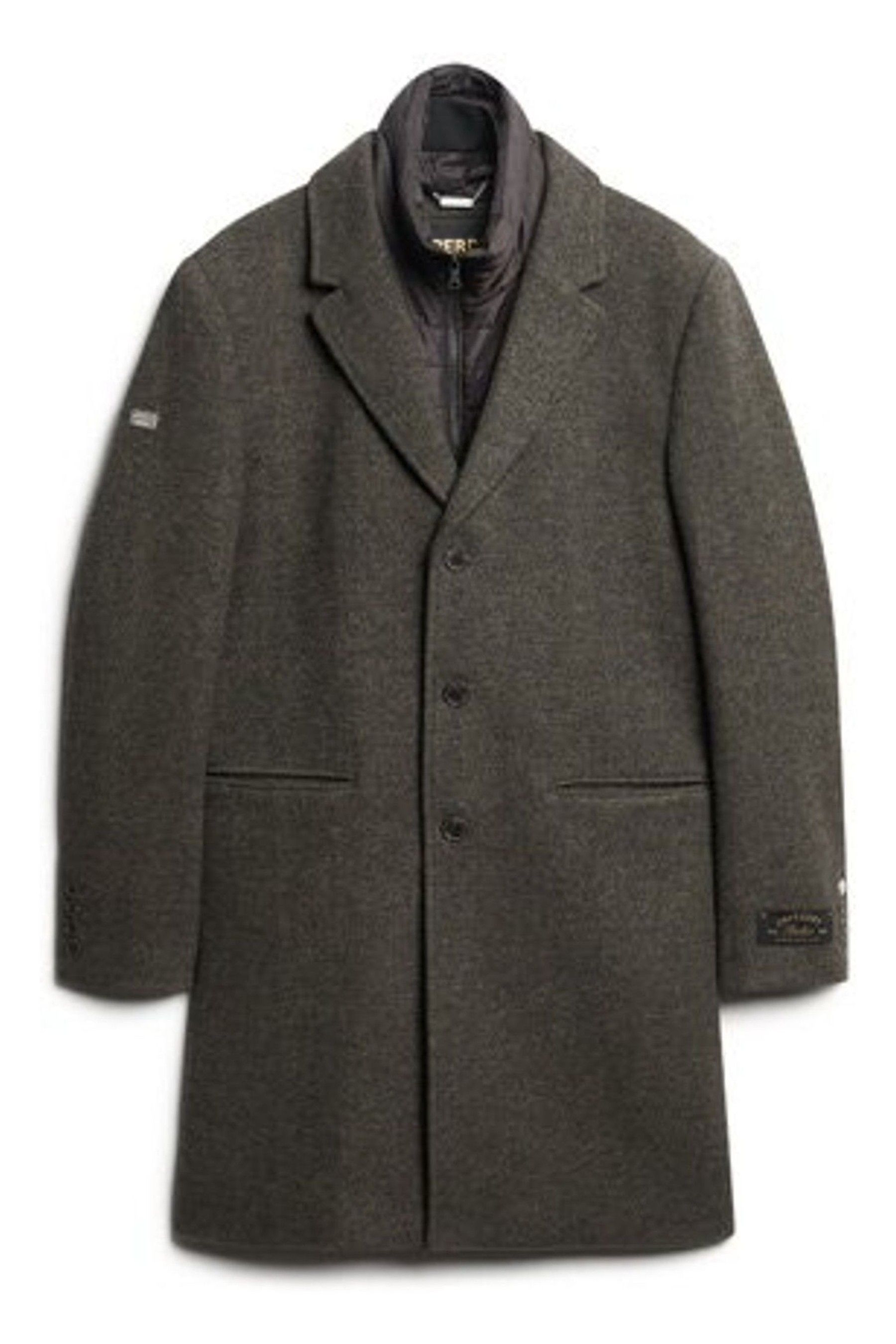 Superdry Green 2 In 1 Wool Town Coat