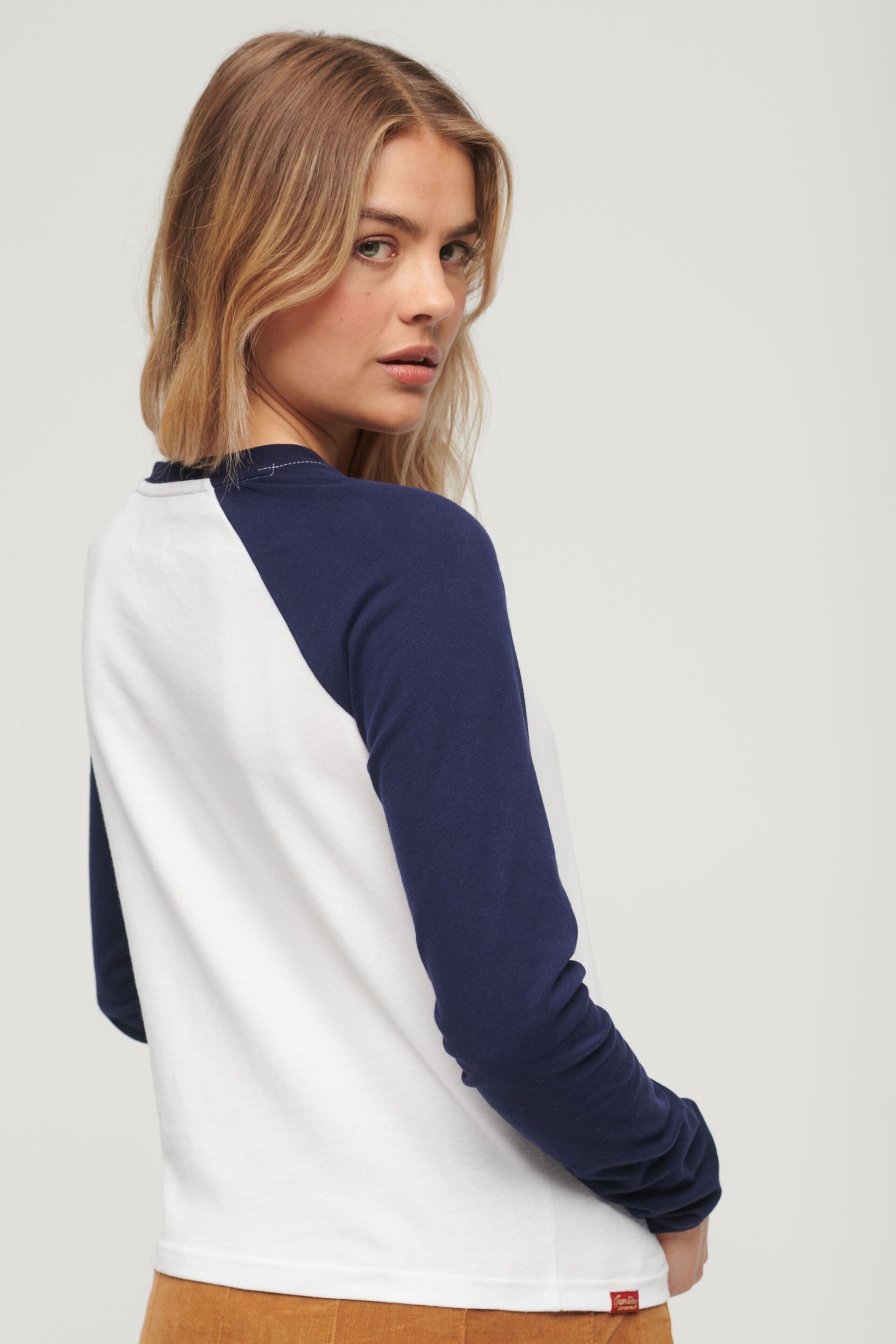 Superdry White Americana Long Sleeve Top - Image 2 of 6