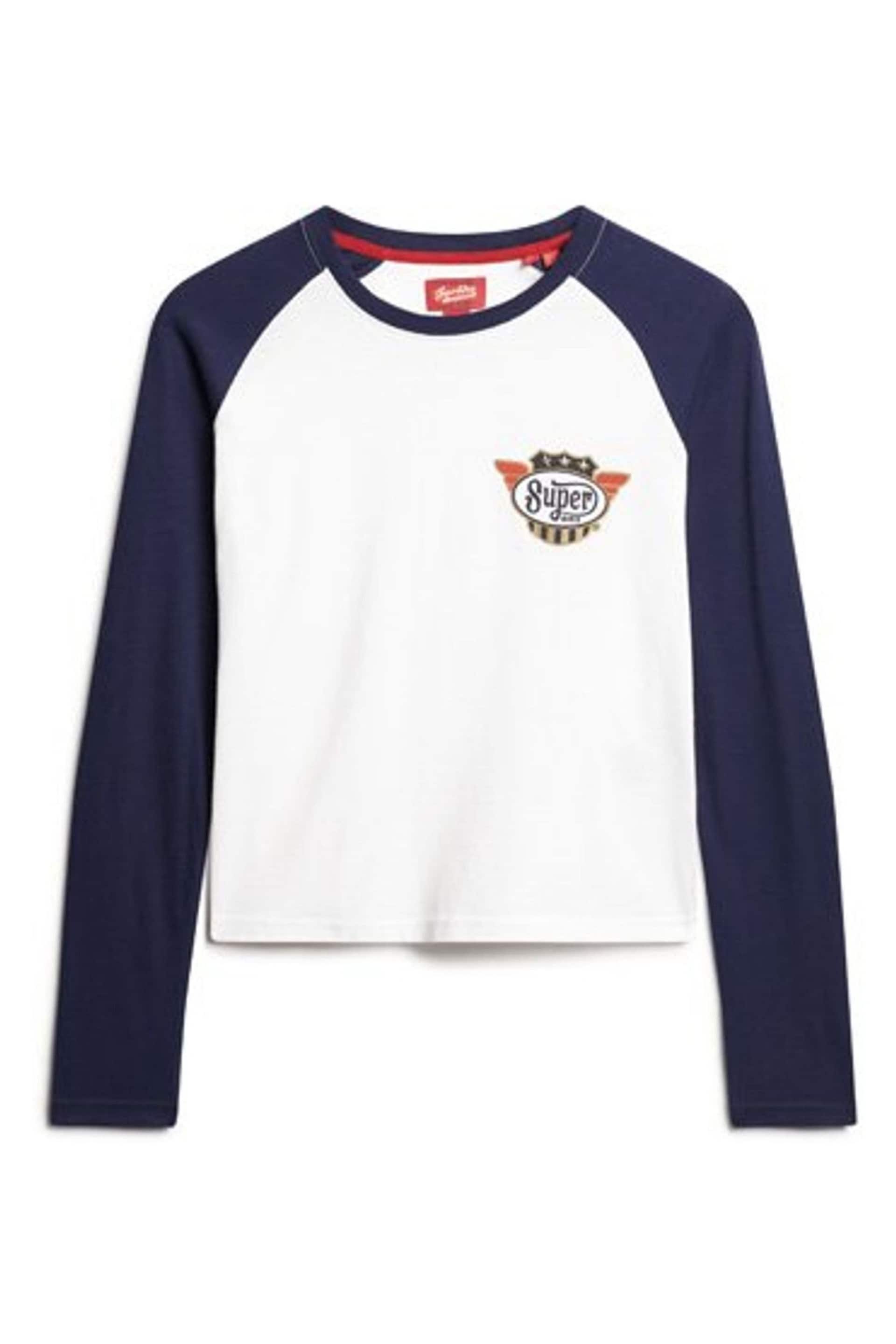 Superdry White Americana Long Sleeve Top - Image 4 of 6
