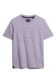 Superdry Purple Embossed Vintage Logo T-Shirt - Image 4 of 4
