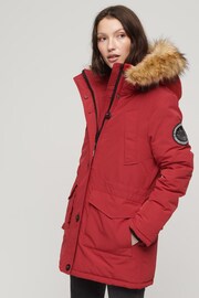 Superdry Red Everest Faux Fur Hooded Parka Coat - Image 3 of 6
