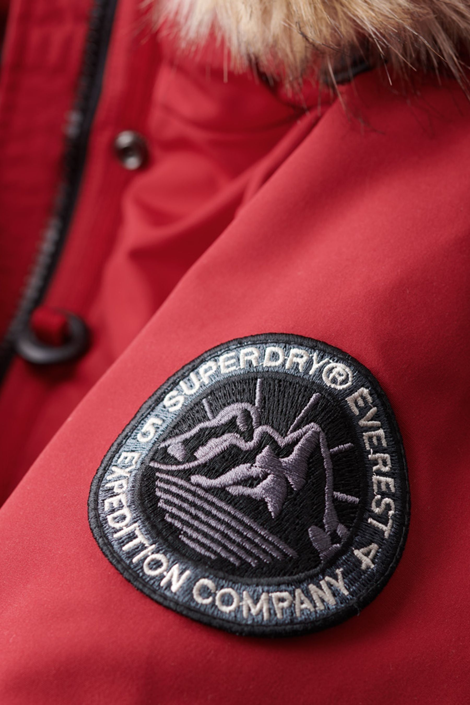 Superdry parka red hot sale