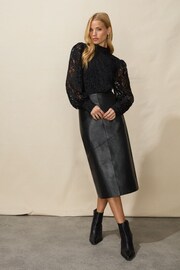 Ro&Zo Leather Midi Skirt - Image 1 of 5