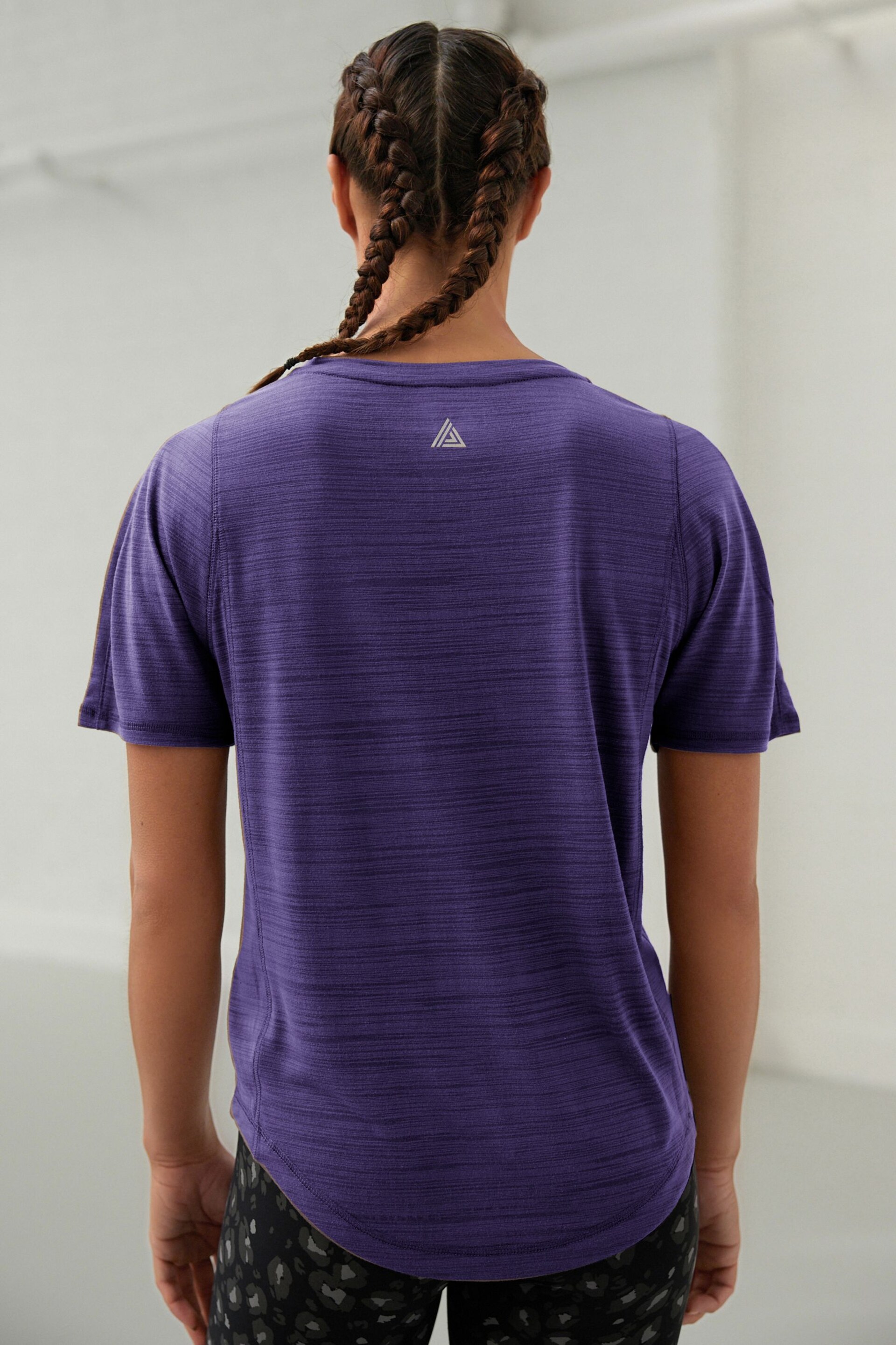 Purple Active Sports Short Sleeve V-Neck Top - Image 3 of 6