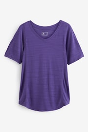 Purple Active Sports Short Sleeve V-Neck Top - Image 5 of 6