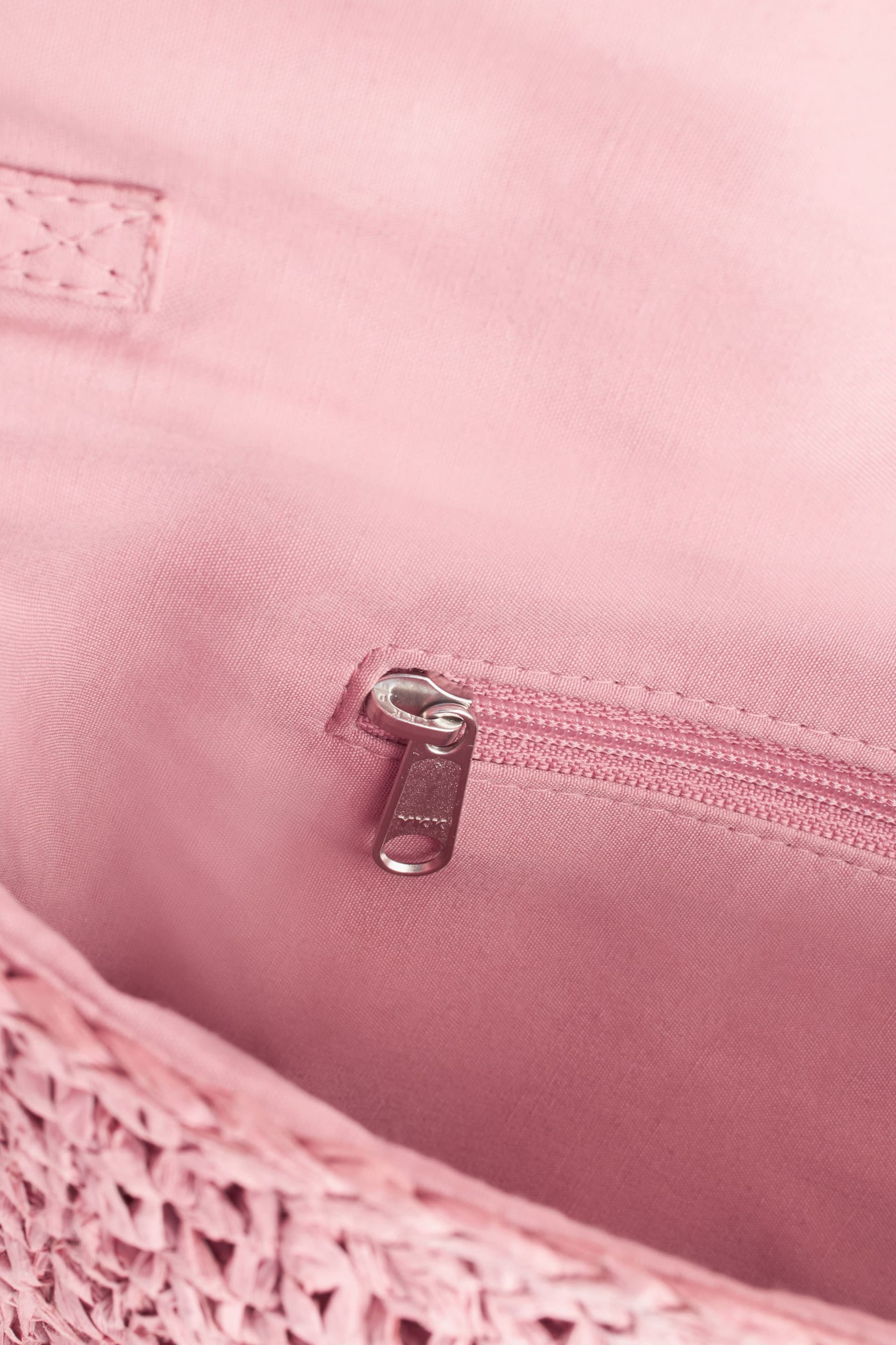 Pink Raffia Fringe Clutch Bag - Image 10 of 11