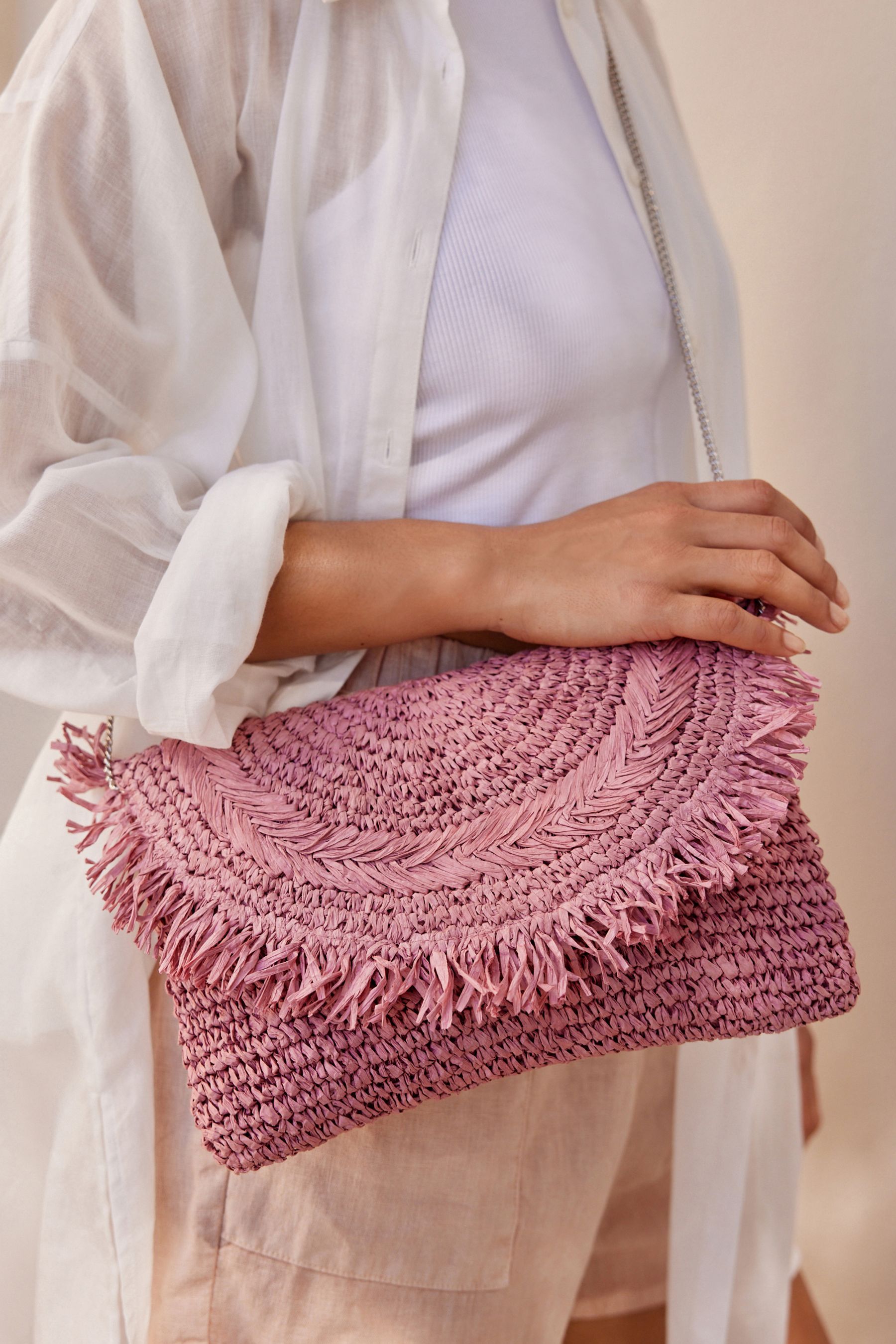 Next straw clutch bag store