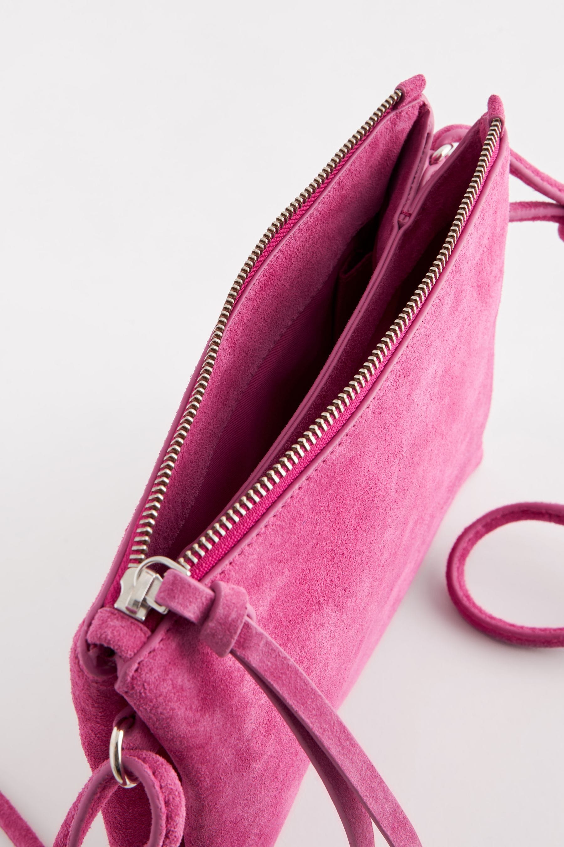 Buy Bright Pink Leather Cross Body Bag from Next Luxembourg