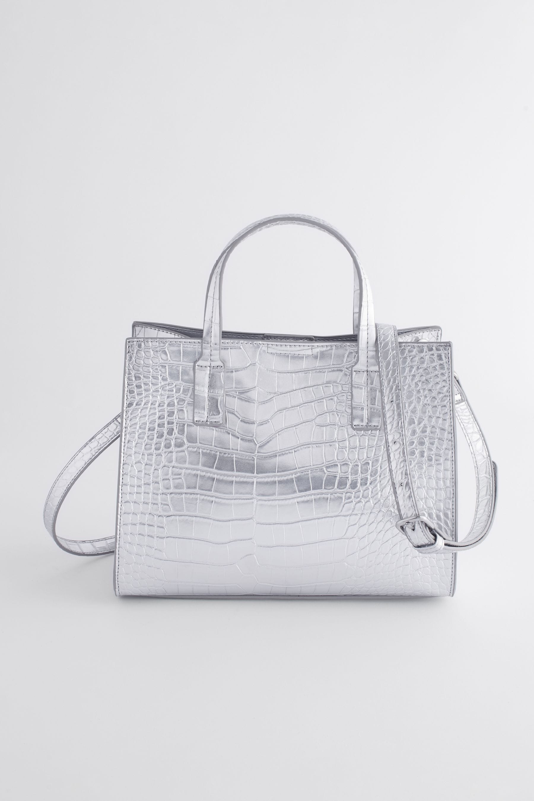 Buy Silver Metallic Tote Bag from Next Germany