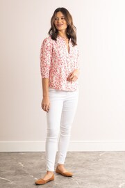 Lakeland Clothing Pink Clemmie Nehru Button Down Blouse - Image 2 of 8