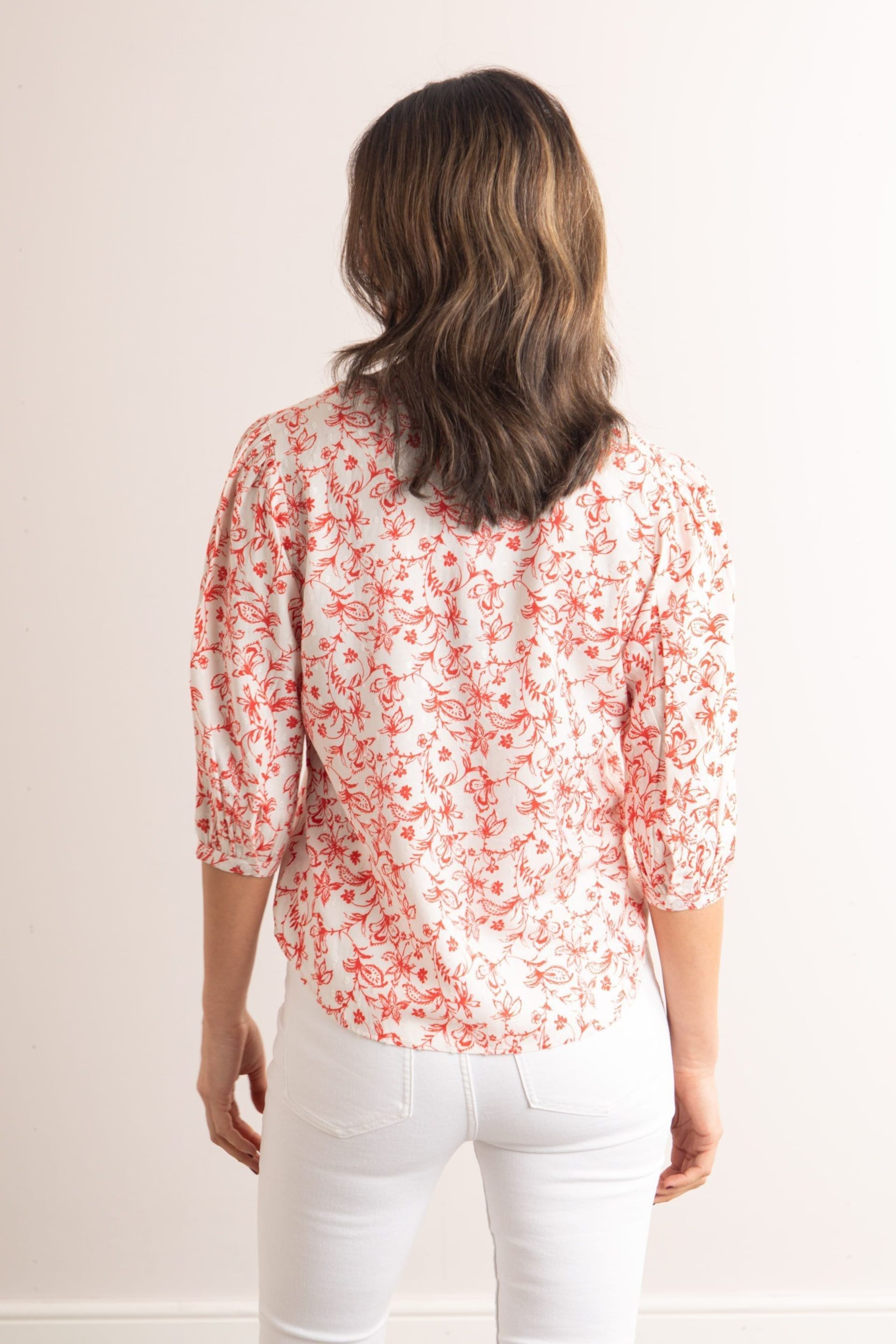 Lakeland Clothing Pink Clemmie Nehru Button Down Blouse - Image 5 of 8