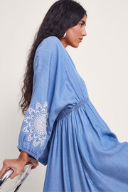 Monsoon Blue Tabitha Embroidered Denim Dress - Image 3 of 5