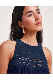 Monsoon Blue Darcy Crochet Dress - Image 2 of 5