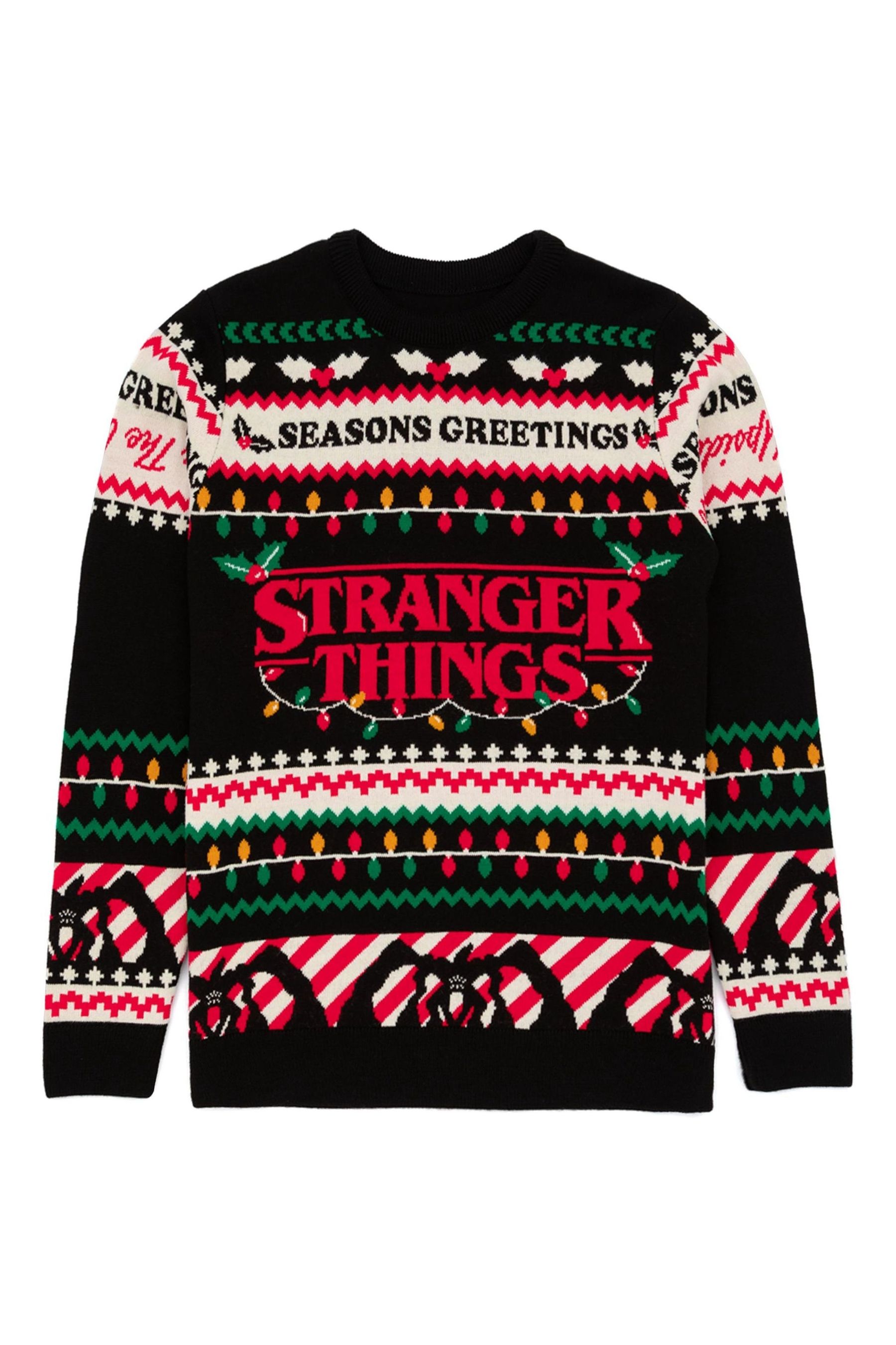 Buy Vanilla Underground Black Stranger Things Mens Licensed Adult Knitted Christmas Jumper from the Next UK online shop