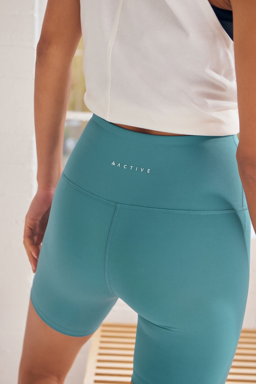 Teal Blue Active Sports Cycling Shorts - Image 5 of 7