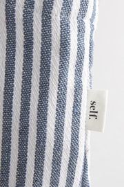 self. Blue 100% Cotton Stripe Shopper Bag - Image 8 of 9