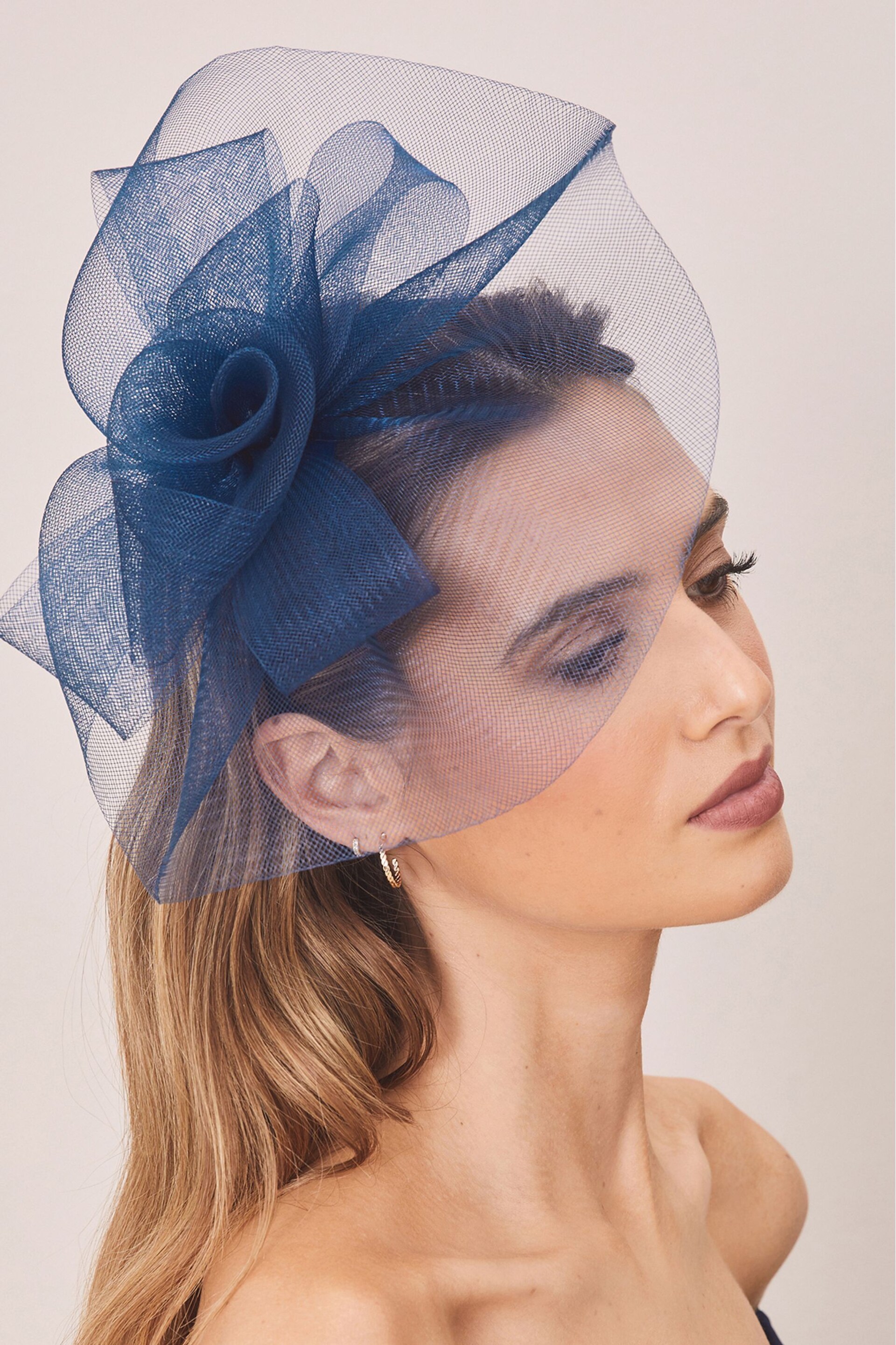 Lipsy Navy Blue Rose Fascinator Headband - Image 1 of 4