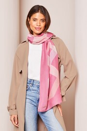 Lipsy Pink Lightweight Printed Scarf - Image 1 of 3