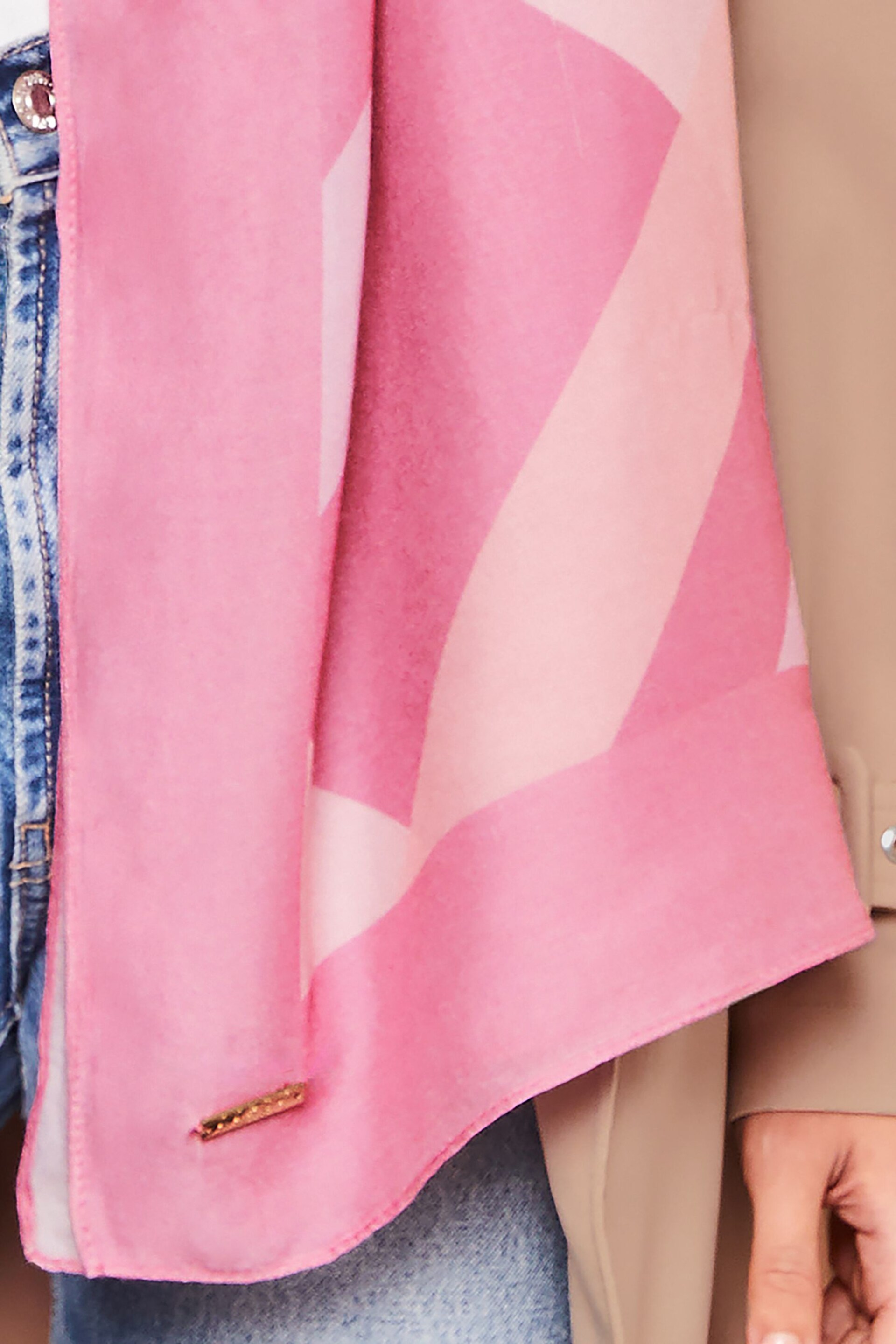 Lipsy Pink Lightweight Printed Scarf - Image 2 of 3
