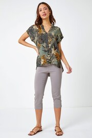 Roman Green Leaf Print Relaxed Shirt - Image 3 of 5