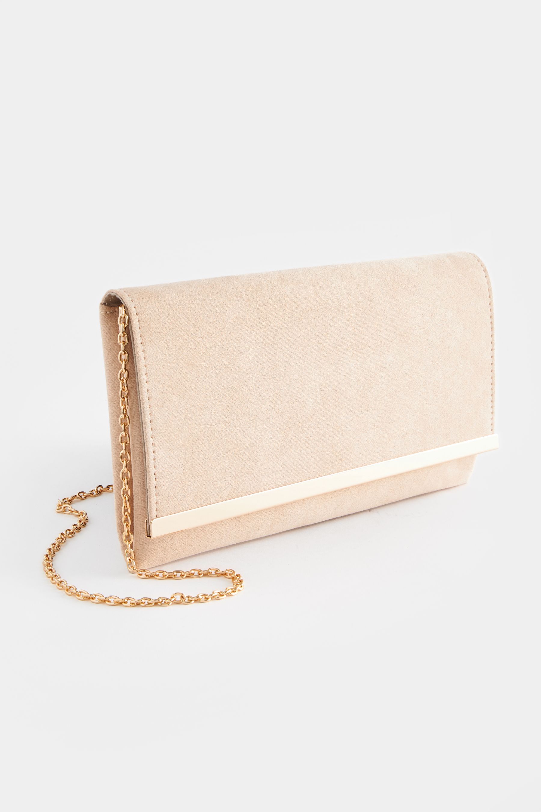 Nude clutch bag with chain clearance