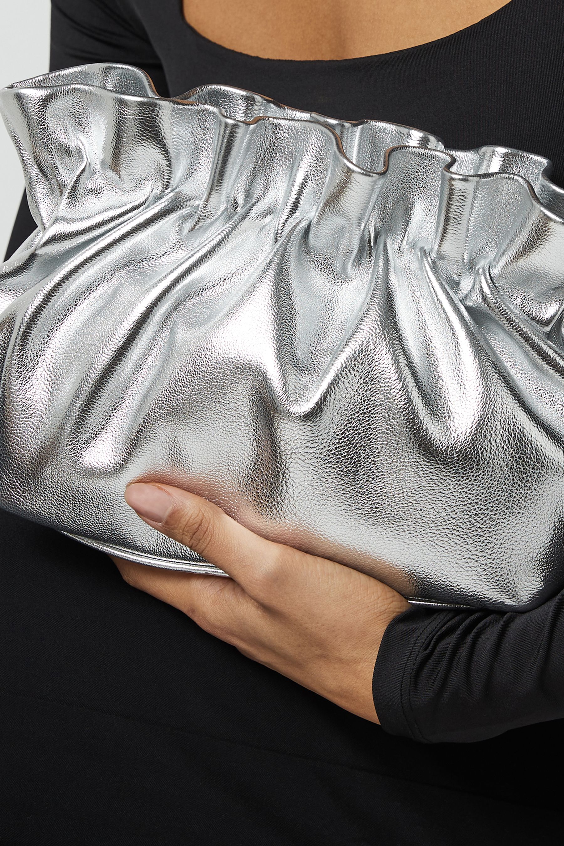Buy Silver Ruffle Clutch Bag from Next Luxembourg