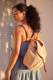 Natural Raffia Backpack - Image 2 of 9