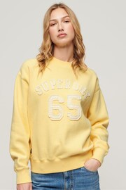 Superdry Yellow Applique Athletic Loose Sweatshirt - Image 1 of 6