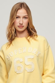 Superdry Yellow Applique Athletic Loose Sweatshirt - Image 3 of 6