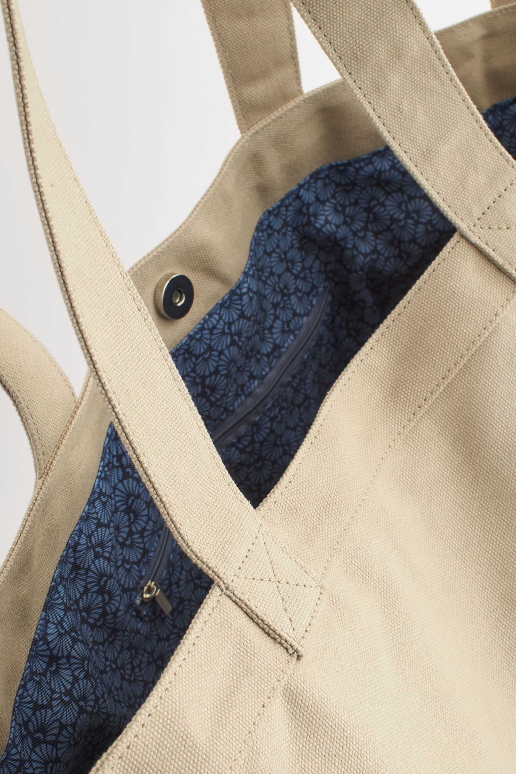 Buy Neutral Stone Canvas Tote Bag from Next Luxembourg