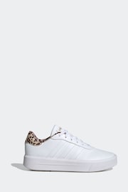 adidas White Ground Court Platform Shoes - Image 1 of 9