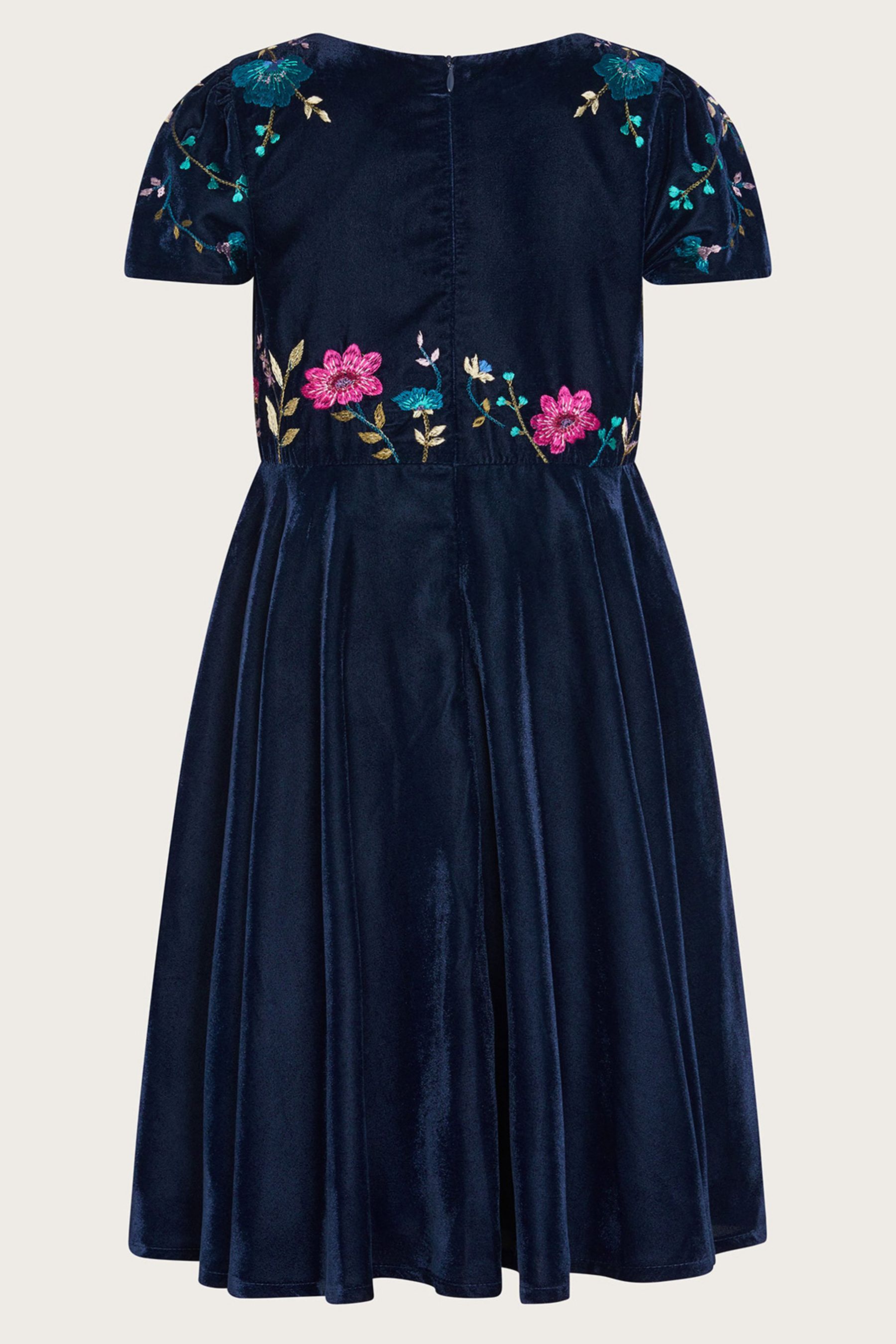 Monsoon navy velvet dress on sale