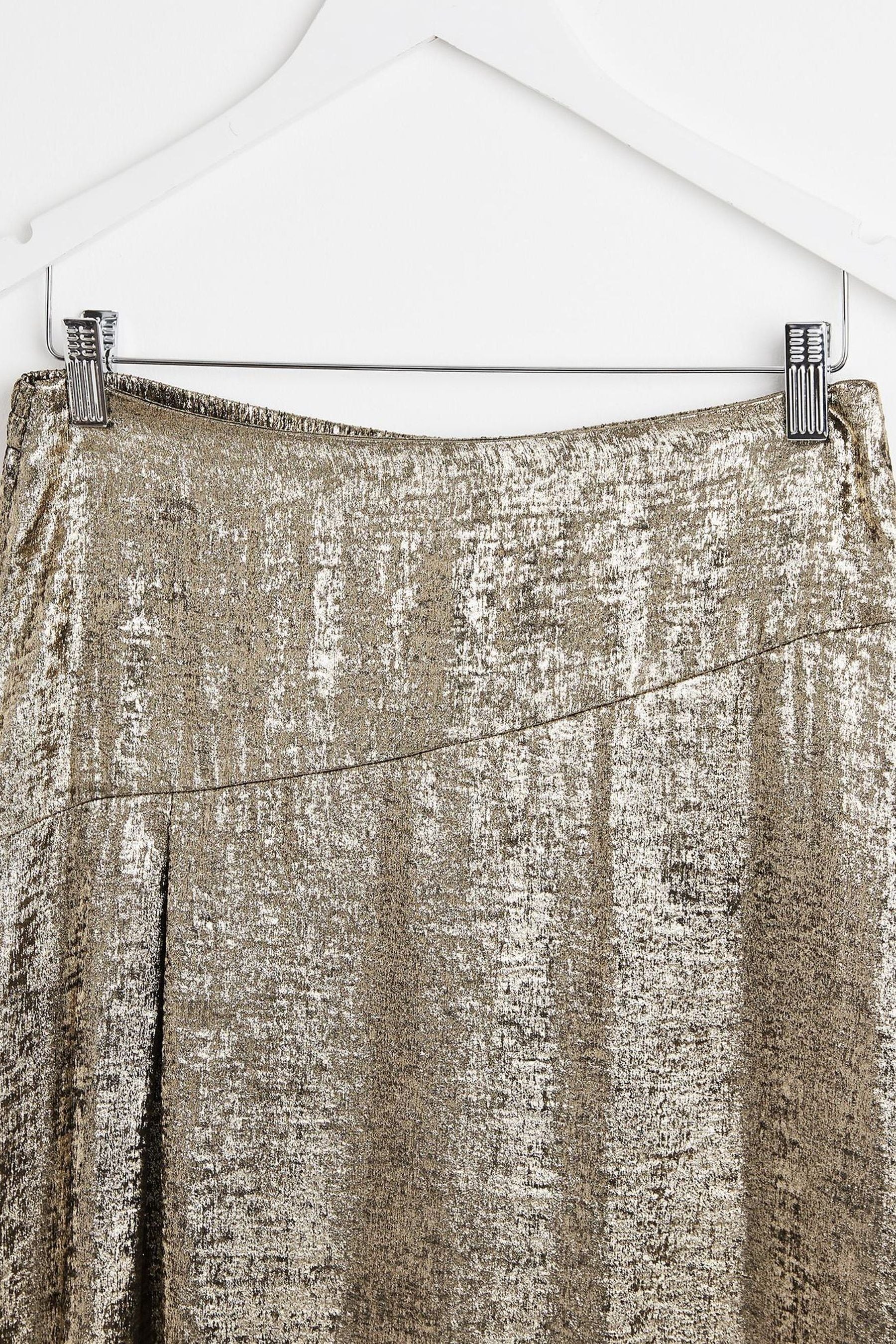 Buy Oliver Bonas Gold Metallic Shimmer Midi Skirt from Next Luxembourg